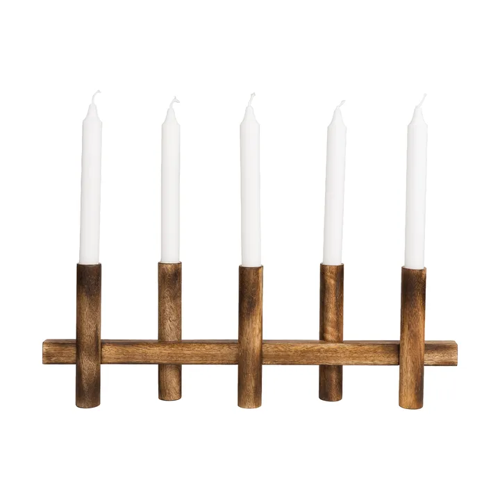 Ernst portacandele 5 luci - Legno scuro - ERNST