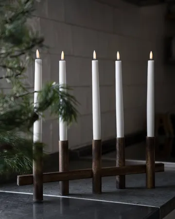 Ernst portacandele 5 luci - Legno scuro - ERNST