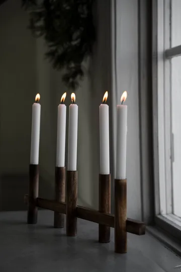Ernst portacandele 5 luci - Legno scuro - ERNST