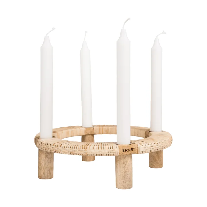 Ernst portacandele rotondo 4 luci - Legno chiaro - ERNST