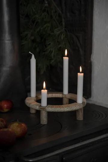 Ernst portacandele rotondo 4 luci - Legno chiaro - ERNST