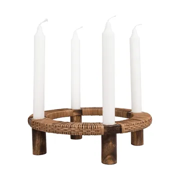 Ernst portacandele rotondo 4 luci - Legno scuro - ERNST