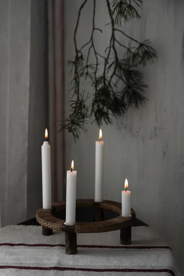 Ernst portacandele rotondo 4 luci - Legno scuro - ERNST