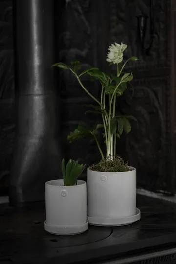 Ernst vaso con sottovaso - Bianco, Ø13x13 cm - ERNST
