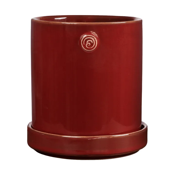 Ernst vaso con sottovaso - Rosso, Ø10x11 cm - ERNST