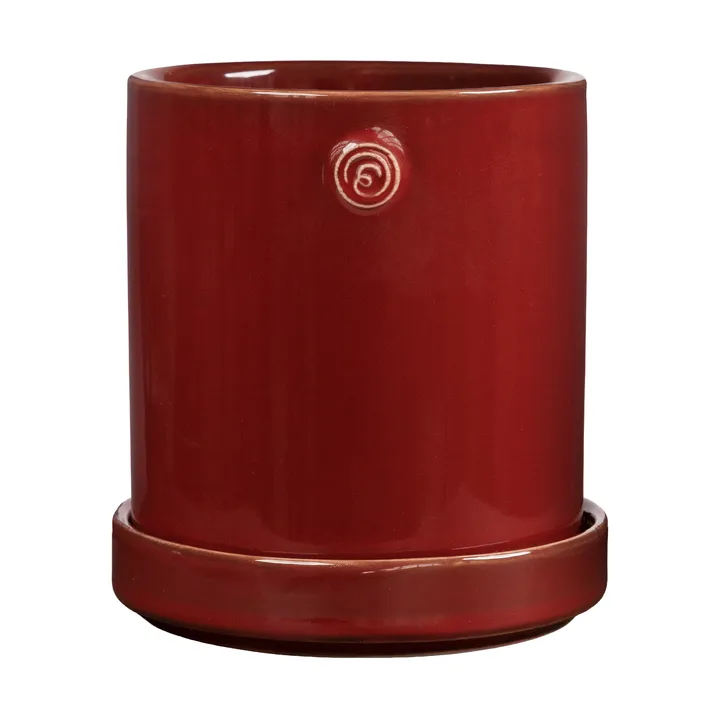 Ernst vaso con sottovaso - Rosso, Ø13x13 cm - ERNST