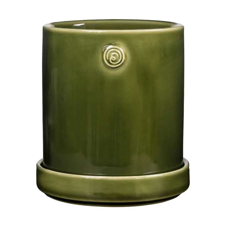 Ernst vaso con sottovaso - Verde, Ø10x11 cm - ERNST