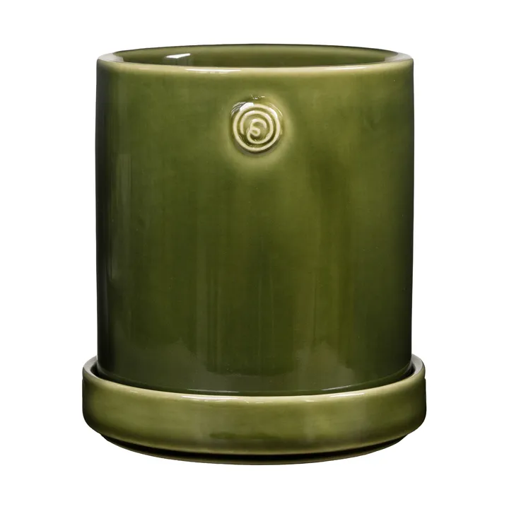 Ernst vaso con sottovaso - Verde, Ø13x13 cm - ERNST