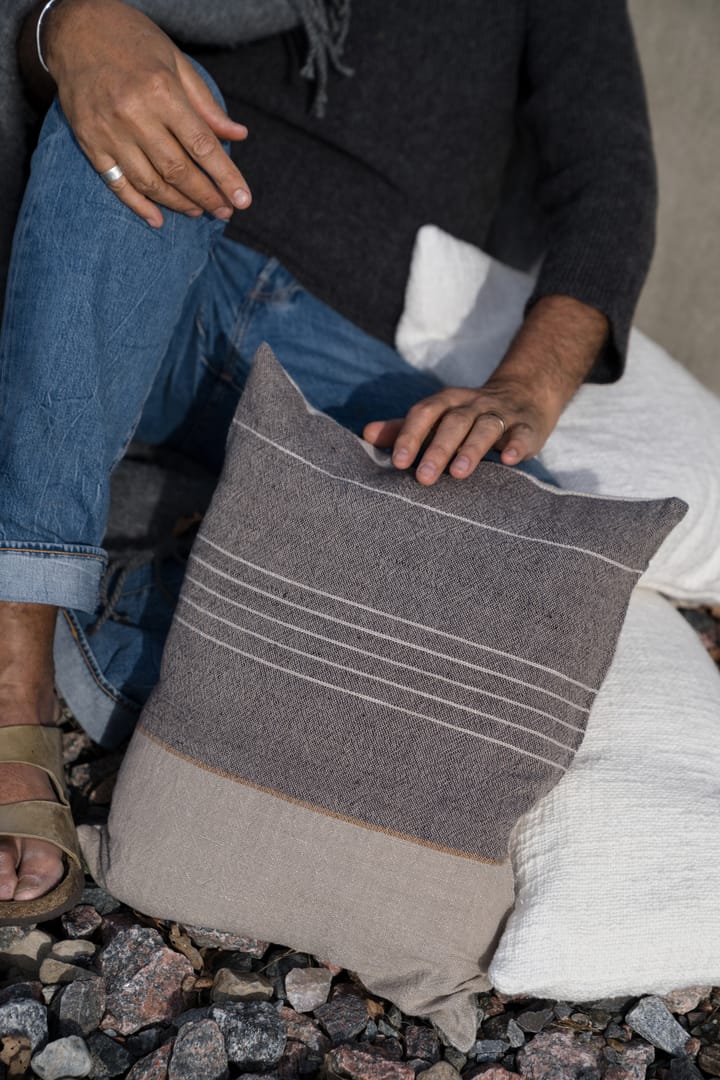 Fodera per cuscino Ernst misto lino 50x50 cm, Grigio-naturale ERNST