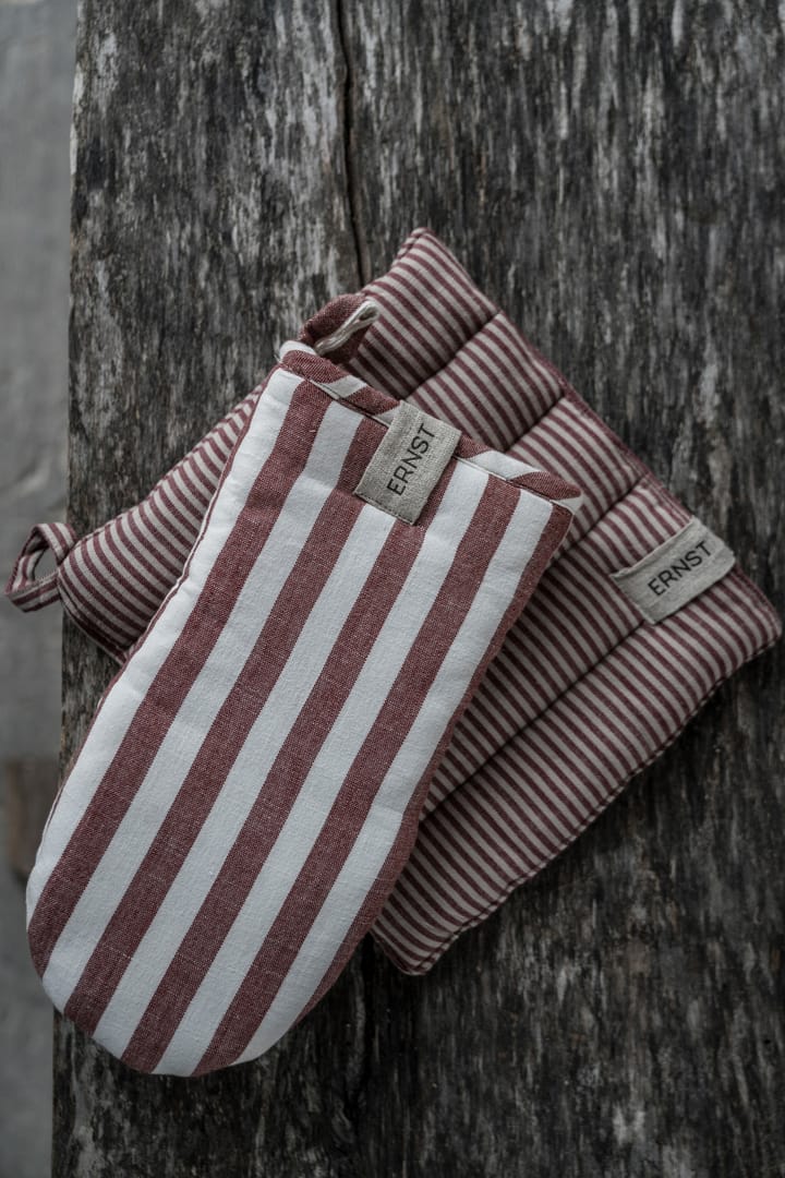 Guanto da forno Ernst a righe larghe, Rosso-bianco ERNST