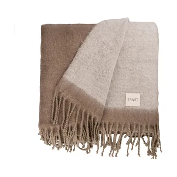 Plaid Ernst con frange 130x170 cm - Beige-bianco - ERNST