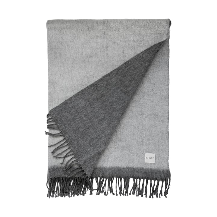 Plaid Ernst con frange 130x170 cm - Grigio scuro-bianco - ERNST