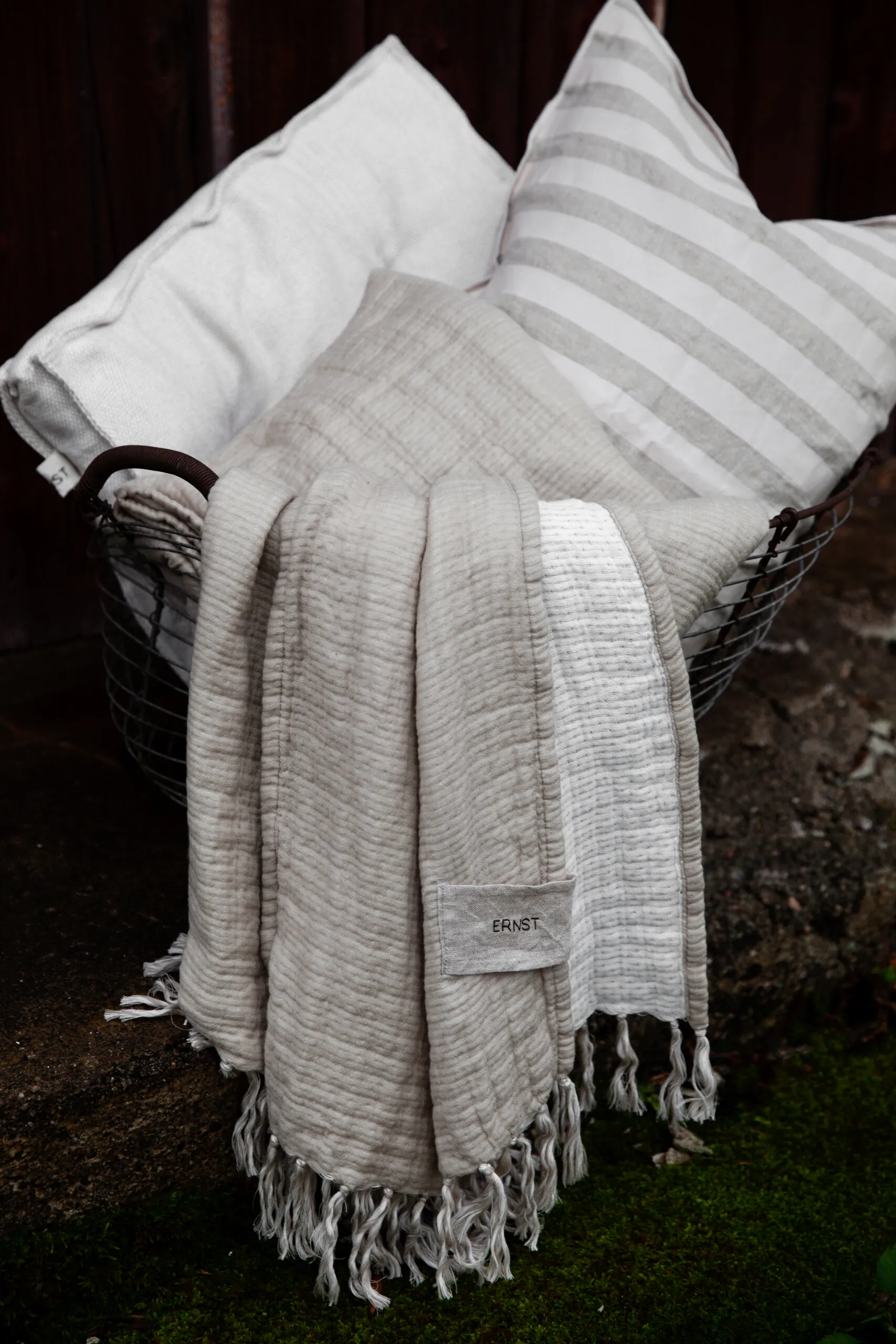 Plaid in cotone Ernst 130x170 cm, Beige ERNST