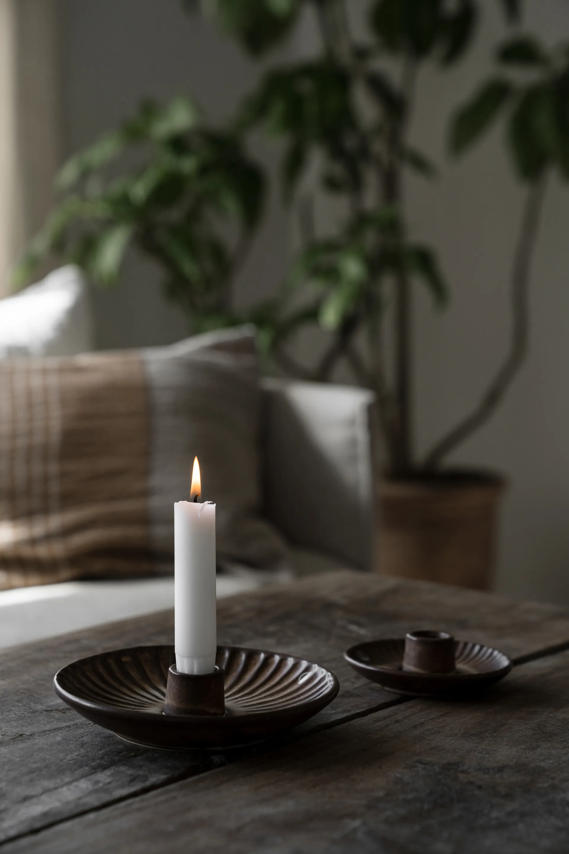 Portacandele Ernst Ø16x3,5 cm, Marrone-beige ERNST