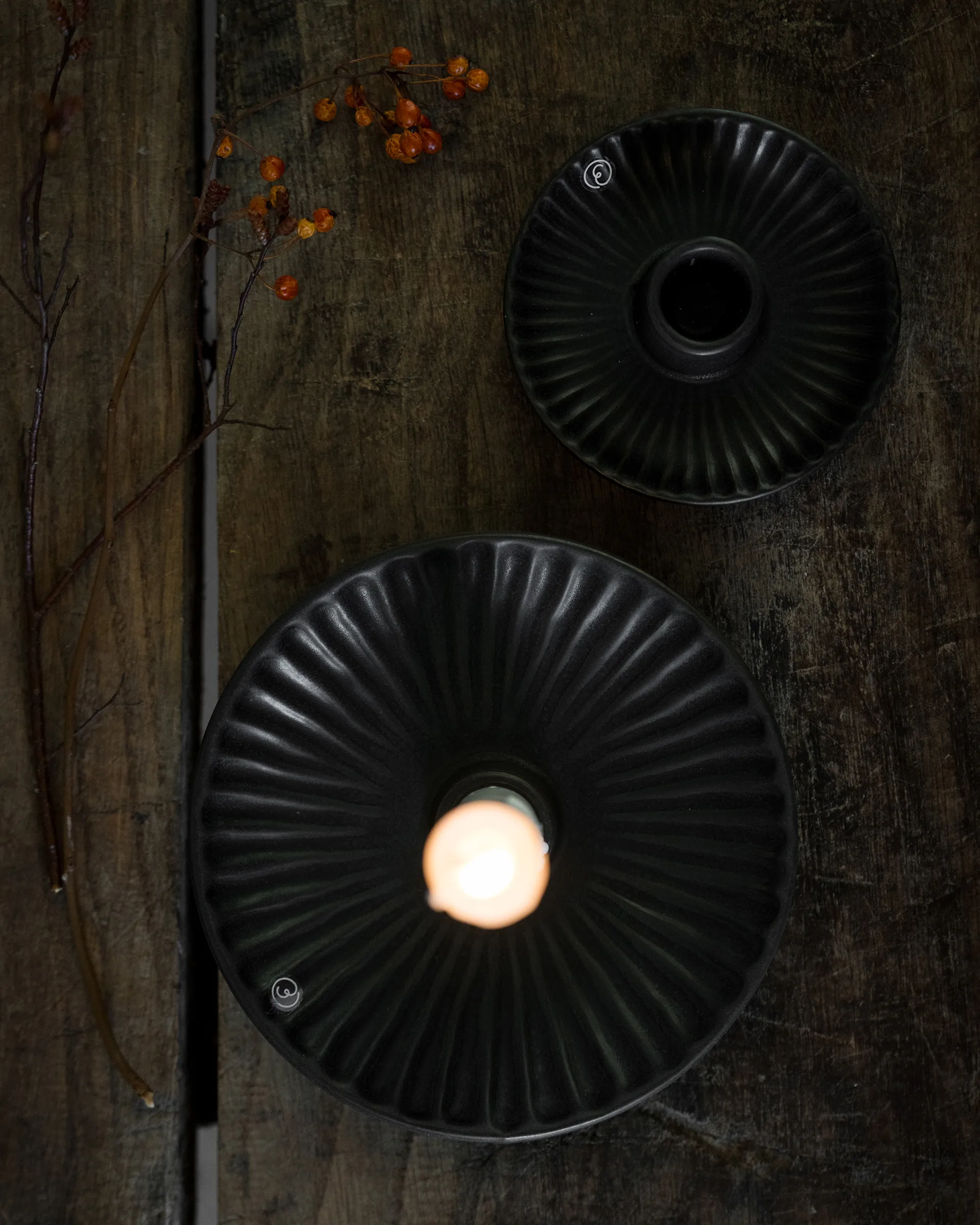 Portacandele Ernst Ø16x3,5 cm, Nero ERNST