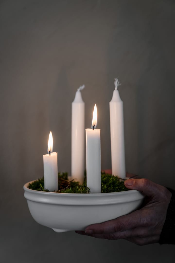 Portacandele Ernst a 4 luci, Bianco naturale smaltato ERNST