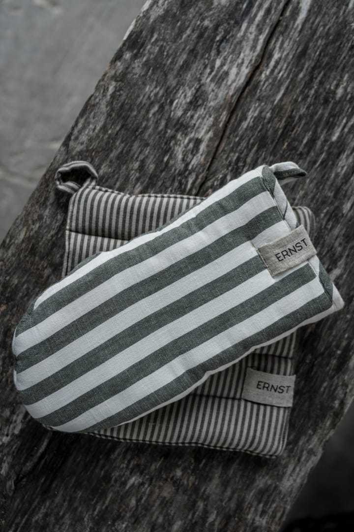 Presina a righe Ernst 23x25 cm, Verde-beige ERNST