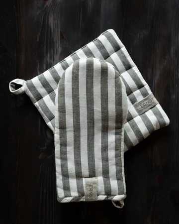 Presina Ernst a righe larghe 23x25 cm - Salvia-bianco - ERNST