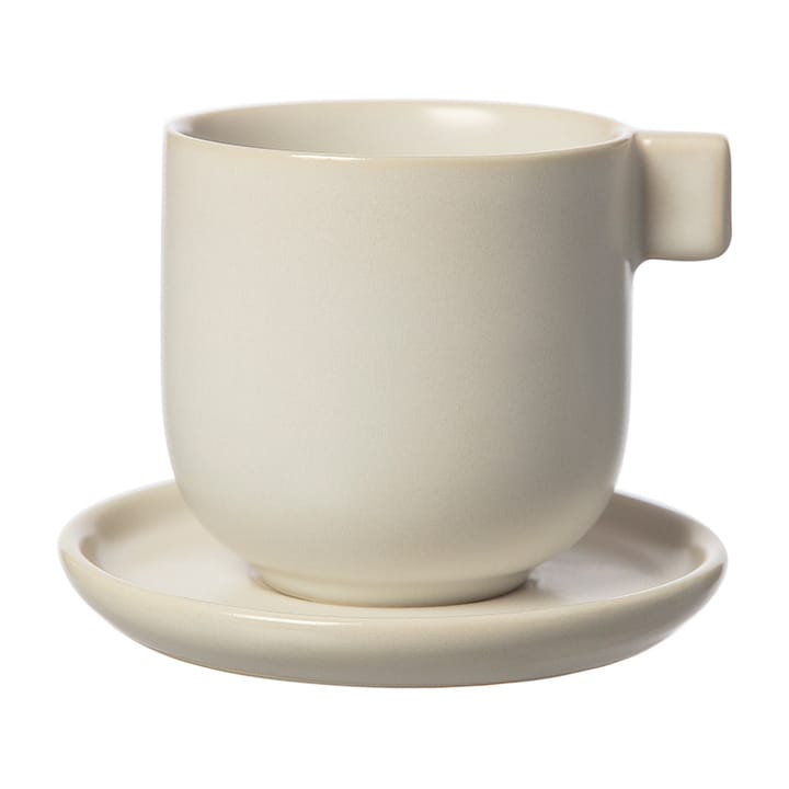 Tazza da caffè Ernst con piattino 8,5 cm - Bianco sabbia - ERNST