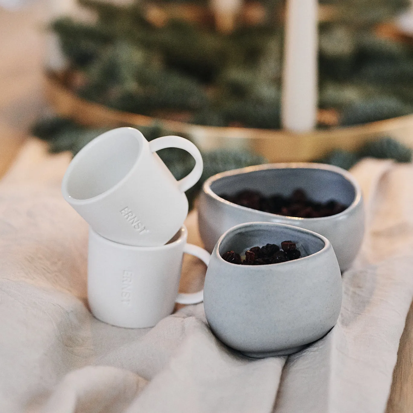 Tazza da caffè Ernst in gres 10 cl, bianco ERNST