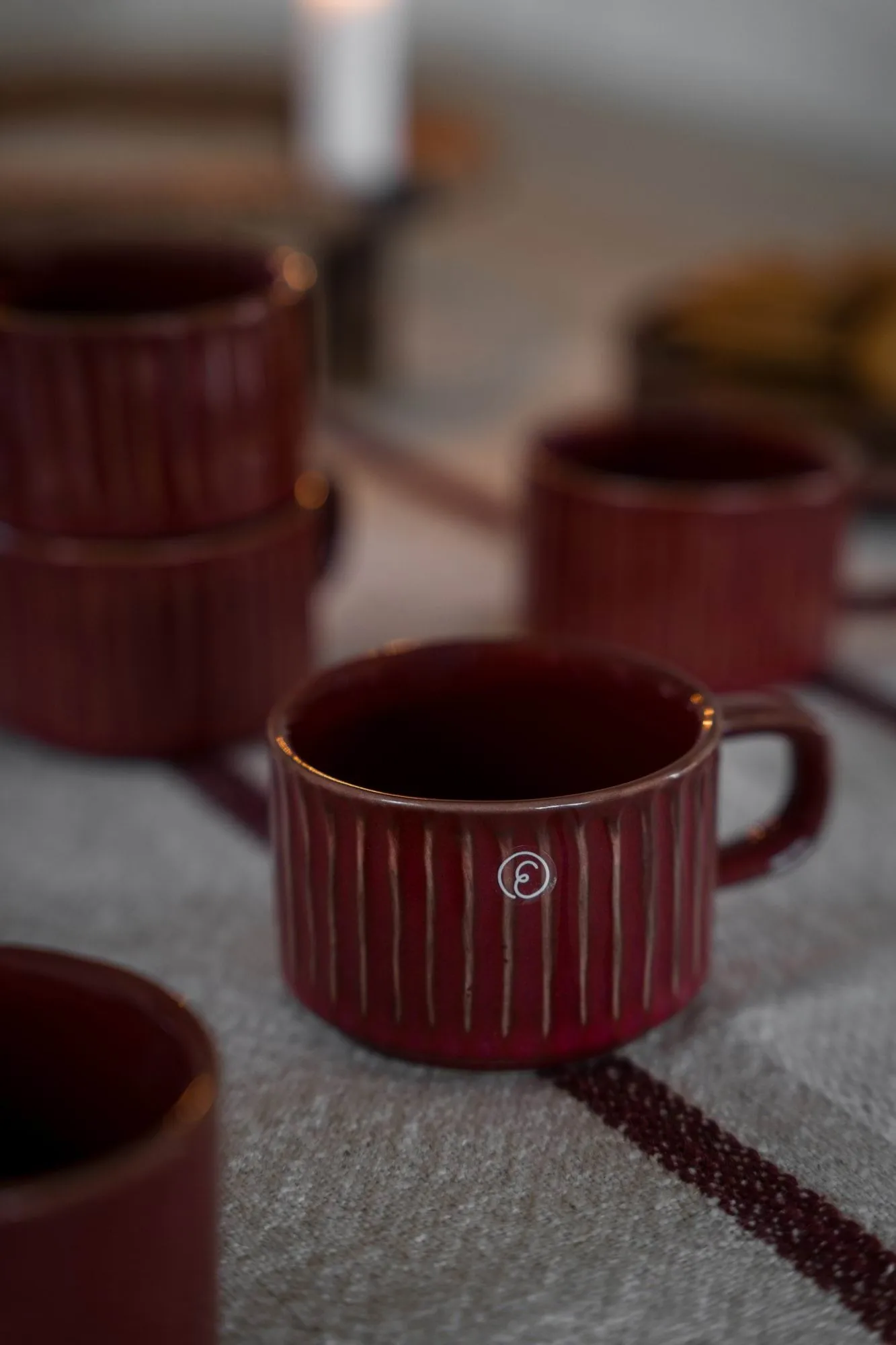 Tazza da vin brulé Ernst rigata piccola 10 cl, Rosso ERNST