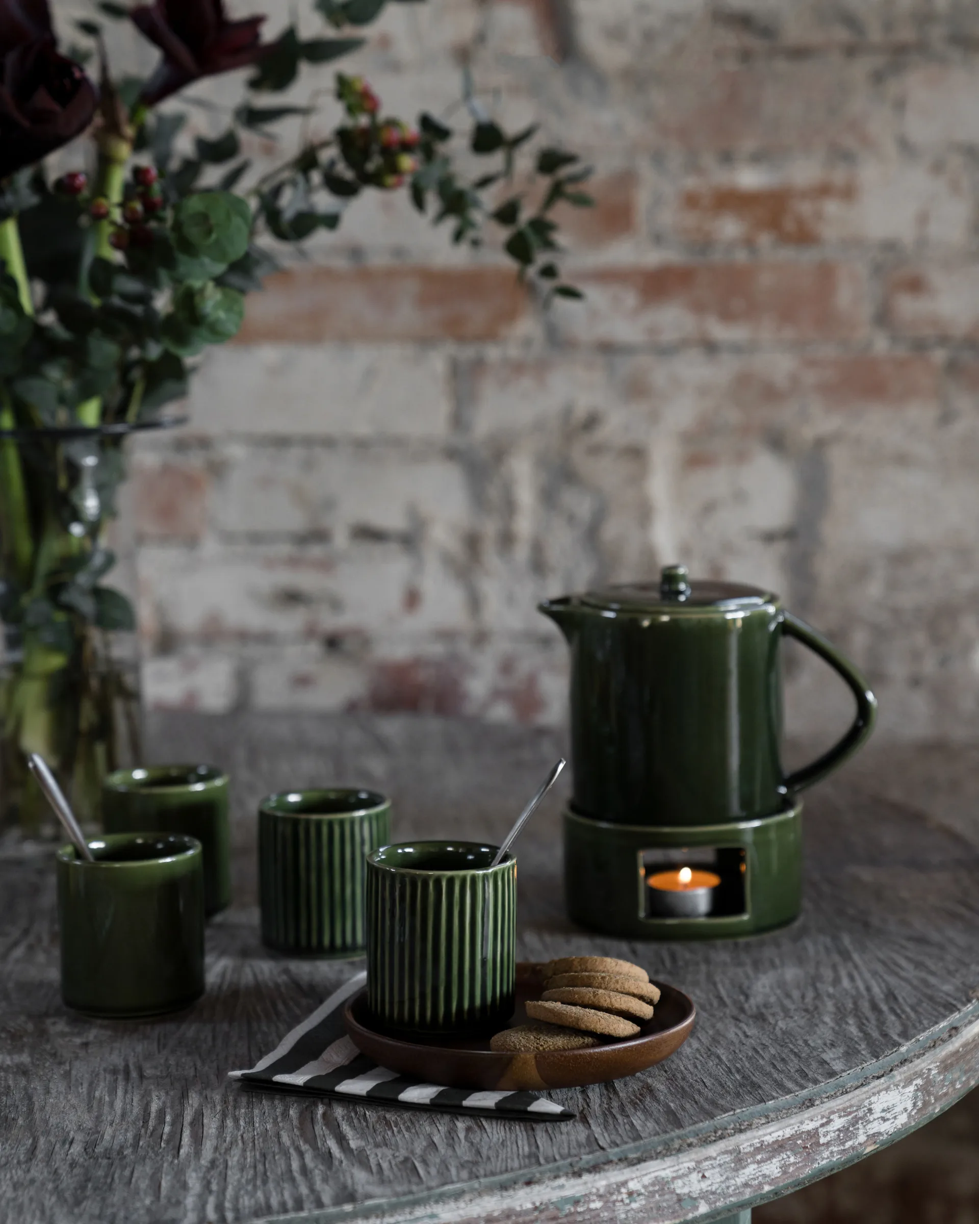 Tazza Ernst senza manico rigata 19 cl, Verde ERNST