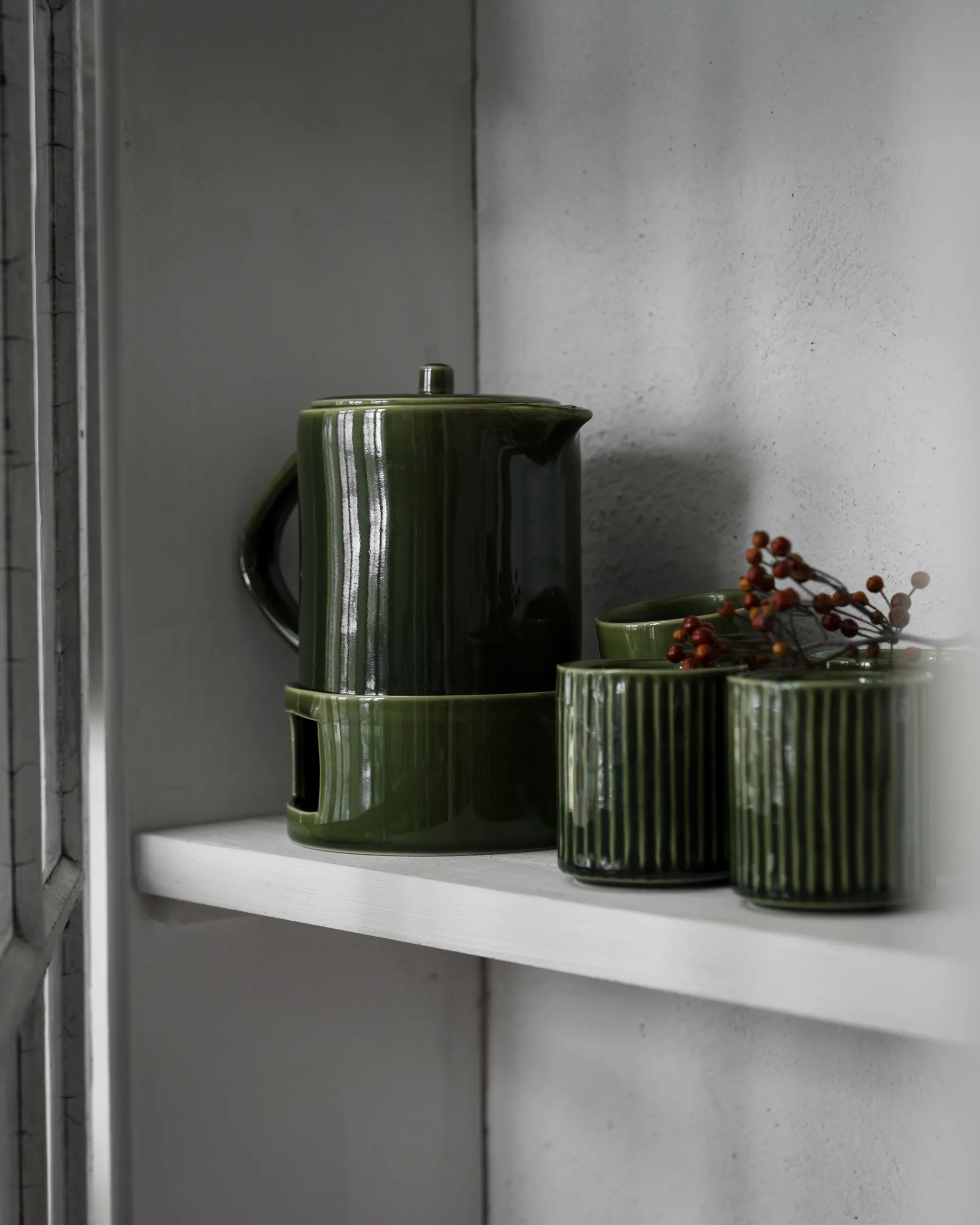 Tazza Ernst senza manico rigata 19 cl, Verde ERNST