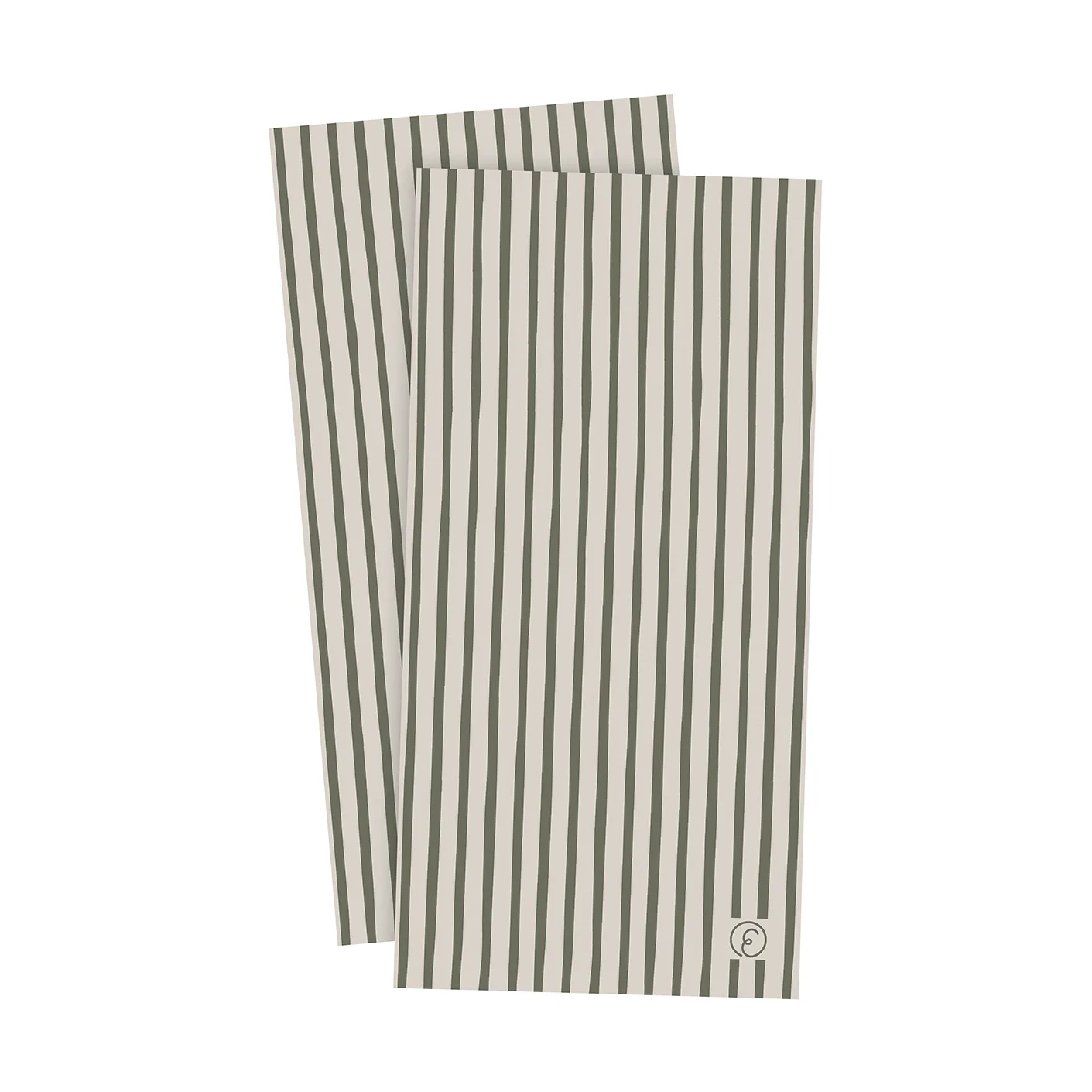 Tovagliolo a righe Ernst 10x20 cm confezione da 20, Verde-grigio chiaro ERNST
