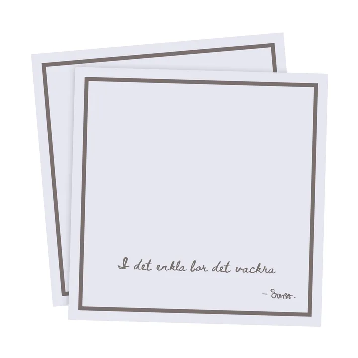 Tovagliolo Ernst con testo I det enkla confezione da 20 - Grigio chiaro - ERNST