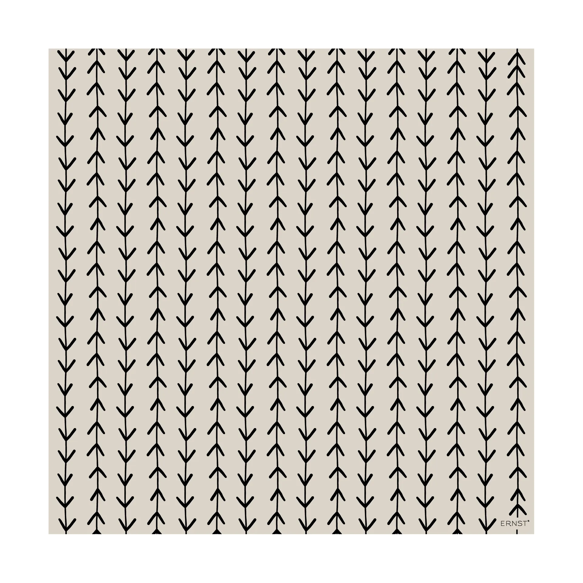 Tovagliolo Ernst ramoscello 33x33 cm, confezione da 20, Beige, nero ERNST