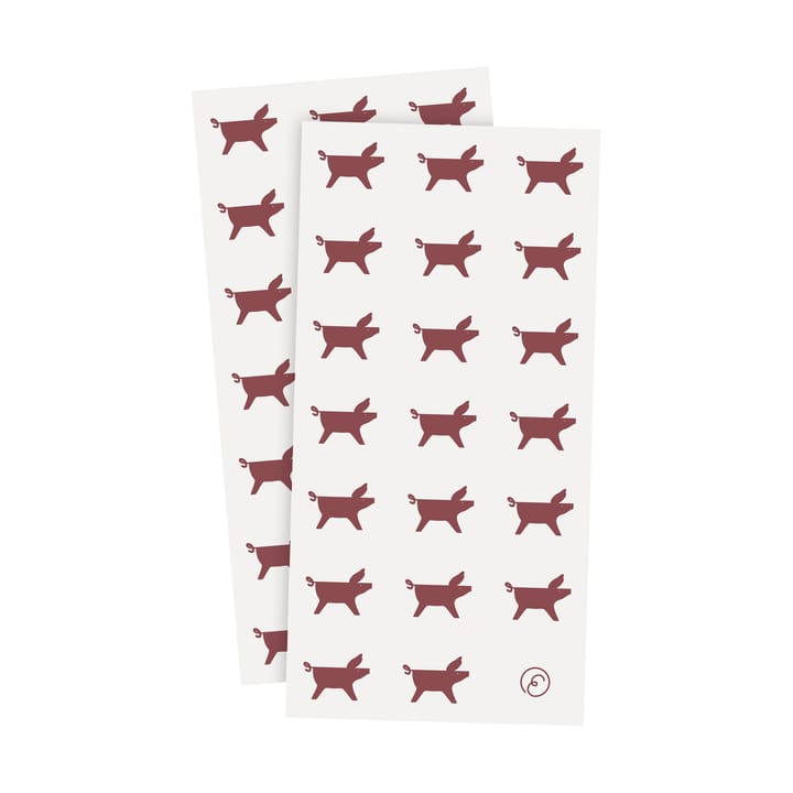 Tovagliolo natalizio maiale Ernst 10x20 cm confezione da 20 - Bianco-rosso - ERNST