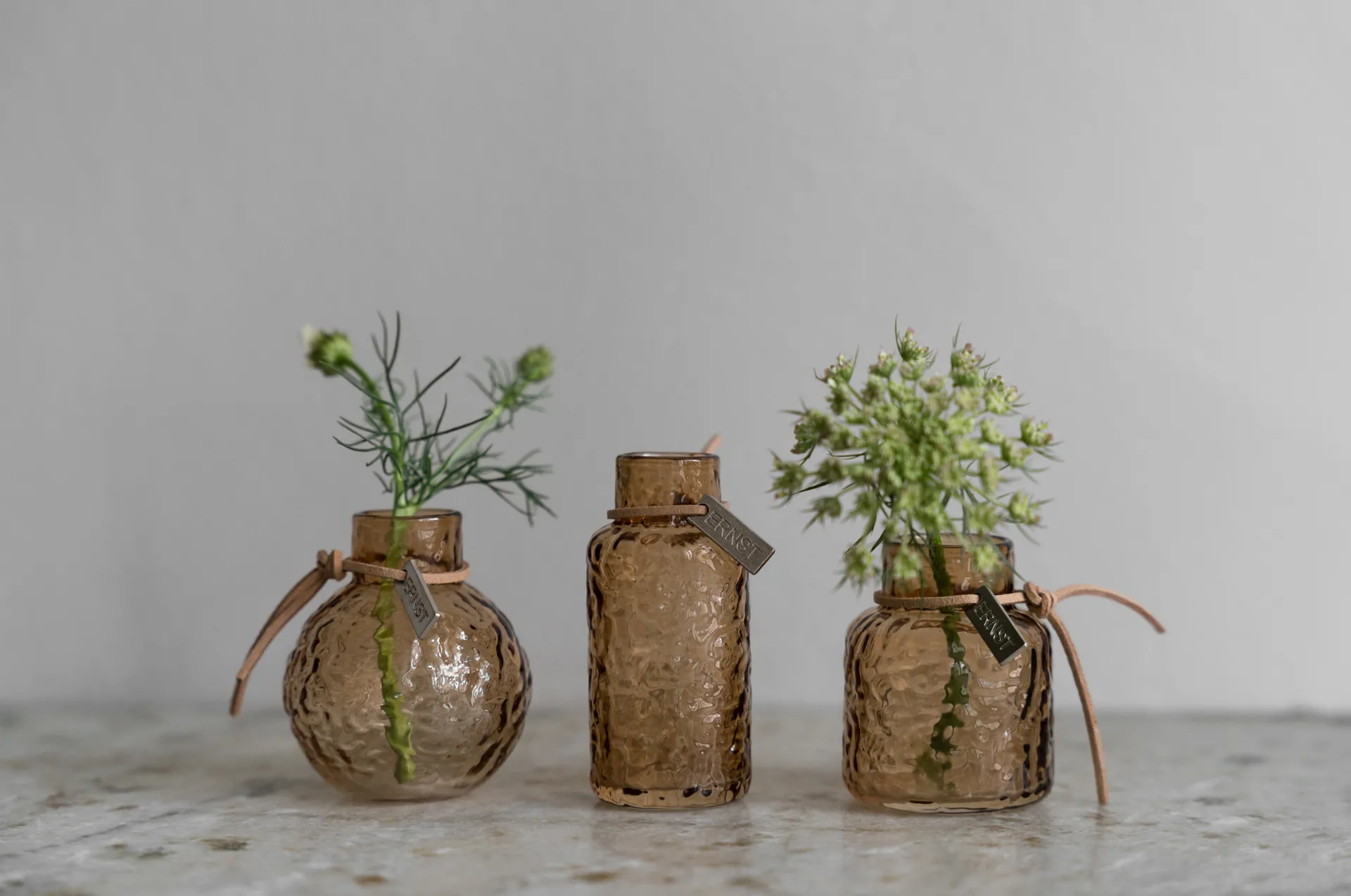 Vaso decorato Ernst confezione regalo 3 pezzi, Ambra ERNST