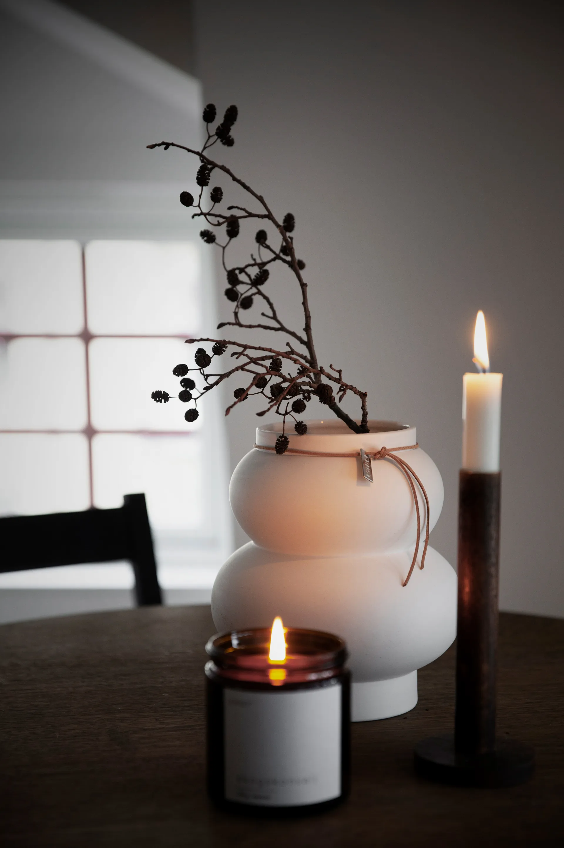 Vaso Ernst curve in gres 21,5 cm, Beige ERNST