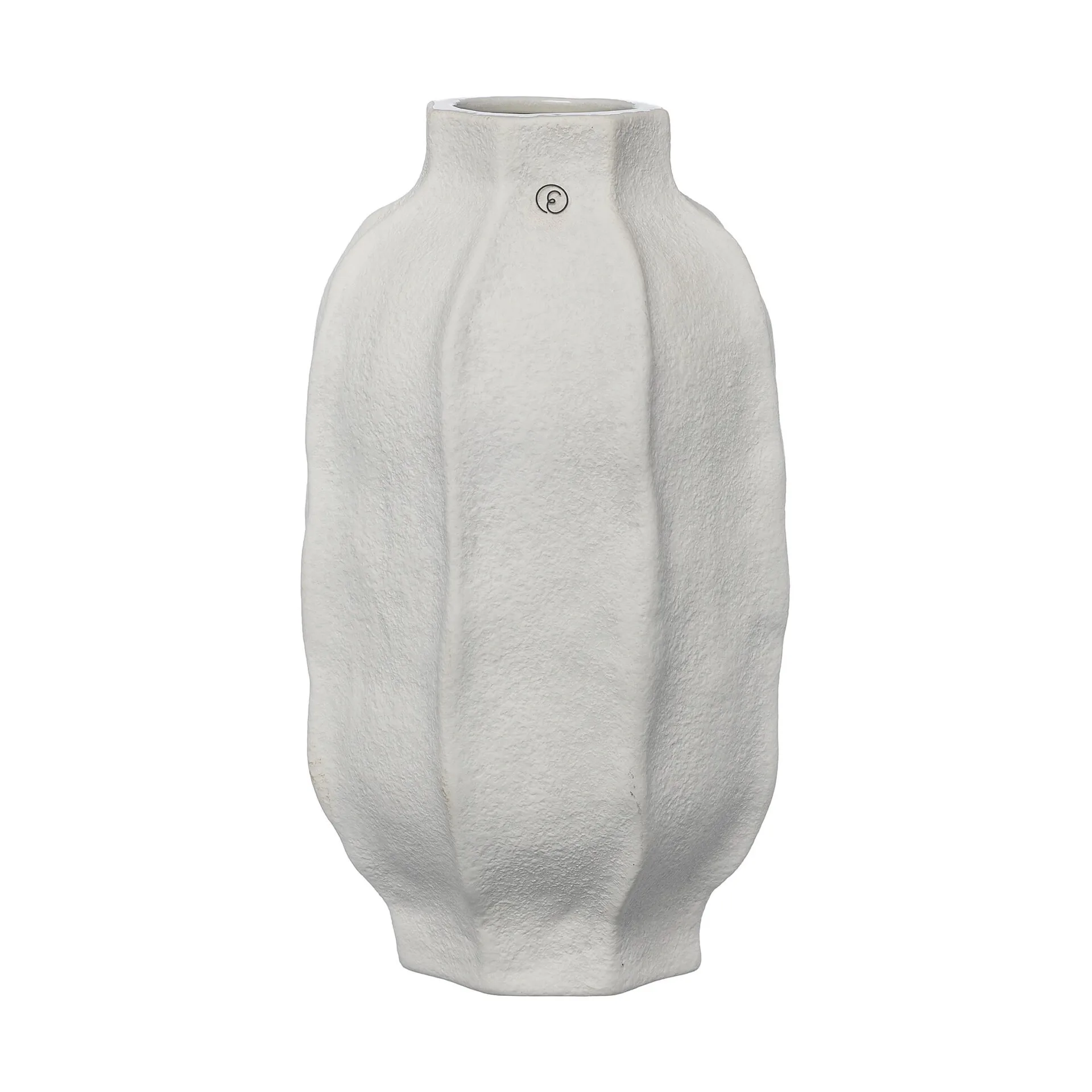 Vaso Ernst in gres Ø13x22 cm, Bianco naturale ERNST