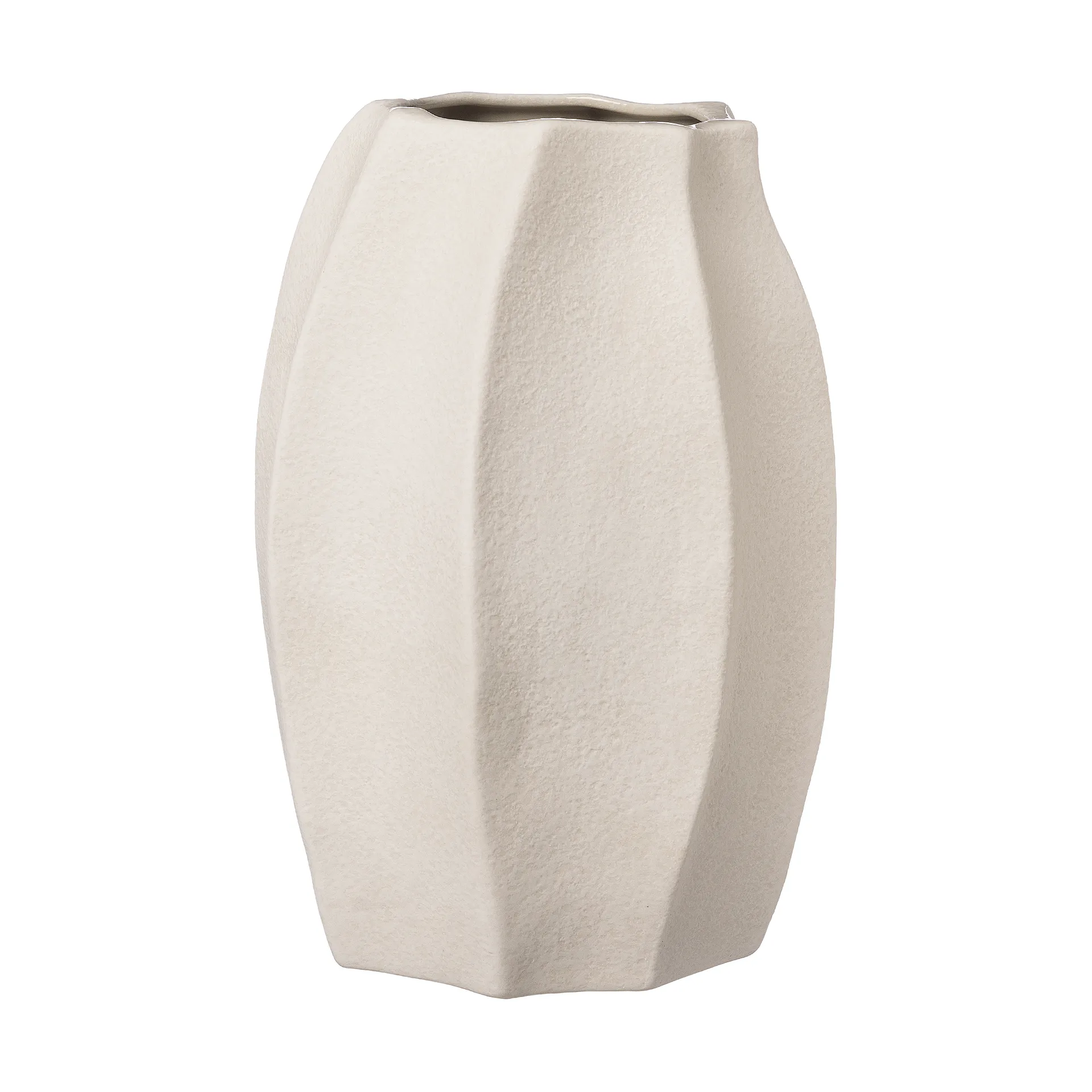 Vaso Ernst in gres Ø15x23 cm, Bianco naturale ERNST