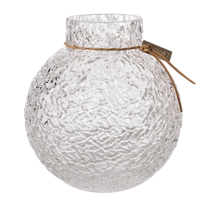 Vaso Ernst testurizzato in vetro trasparente - Ø13x14 cm - ERNST