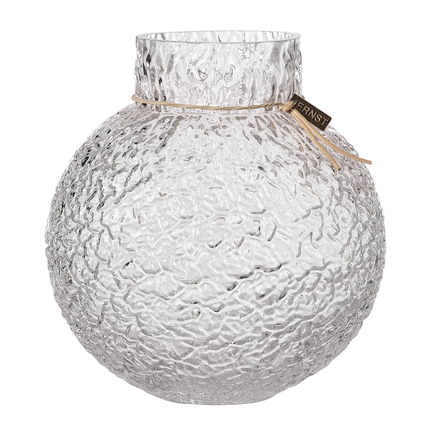 Vaso Ernst testurizzato in vetro trasparente, Ø21x22 cm ERNST