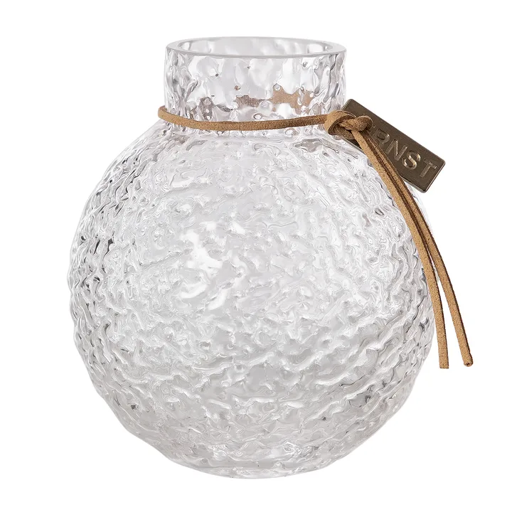 Vaso Ernst testurizzato in vetro trasparente - Ø9x10 cm - ERNST