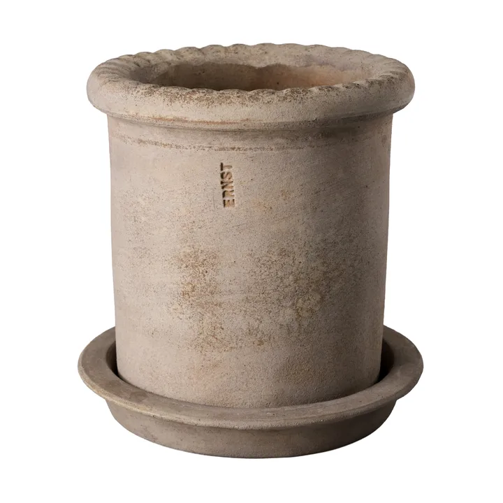 Vaso in terracotta Ernst con sottovaso - Ø16x16 cm - ERNST