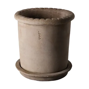 Vaso in terracotta Ernst con sottovaso - Ø20x20 cm - ERNST