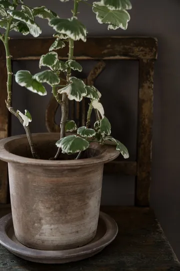 Vaso in terracotta Ernst con sottovaso - Ø24x17 cm - ERNST