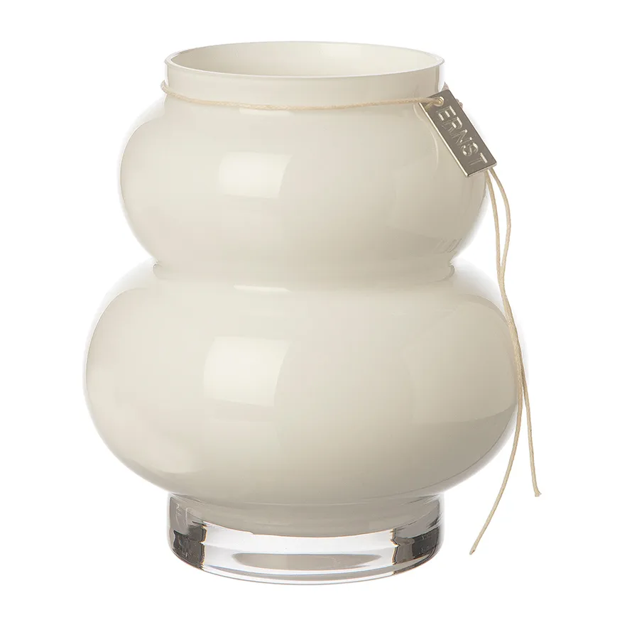 Vaso in vetro Ernst curvo 14 cm, Bianco ERNST