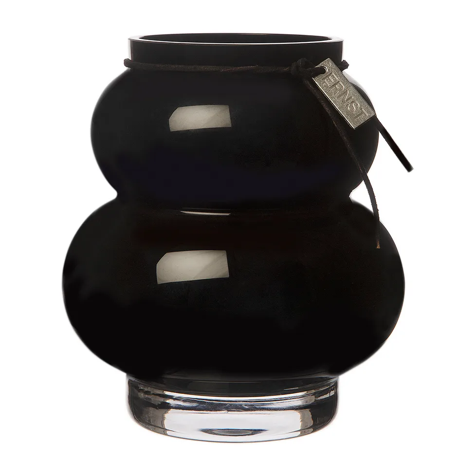 Vaso in vetro Ernst curvo 14 cm, Nero ERNST