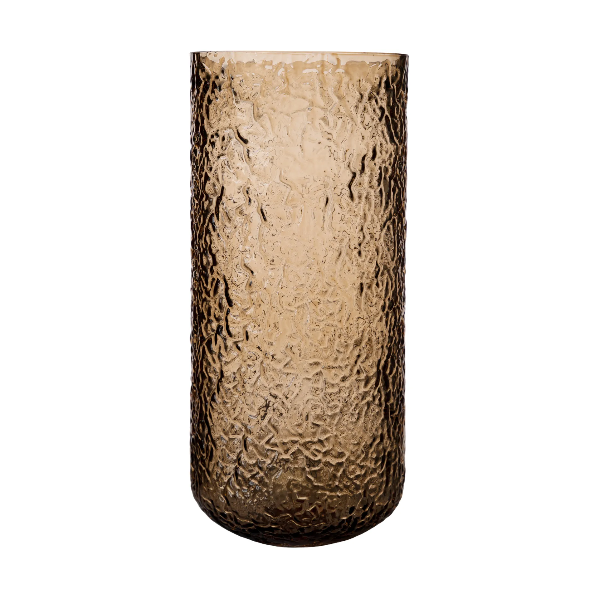 Vaso/portacandela decorato Ernst, Ambra, Ø11x25 cm ERNST