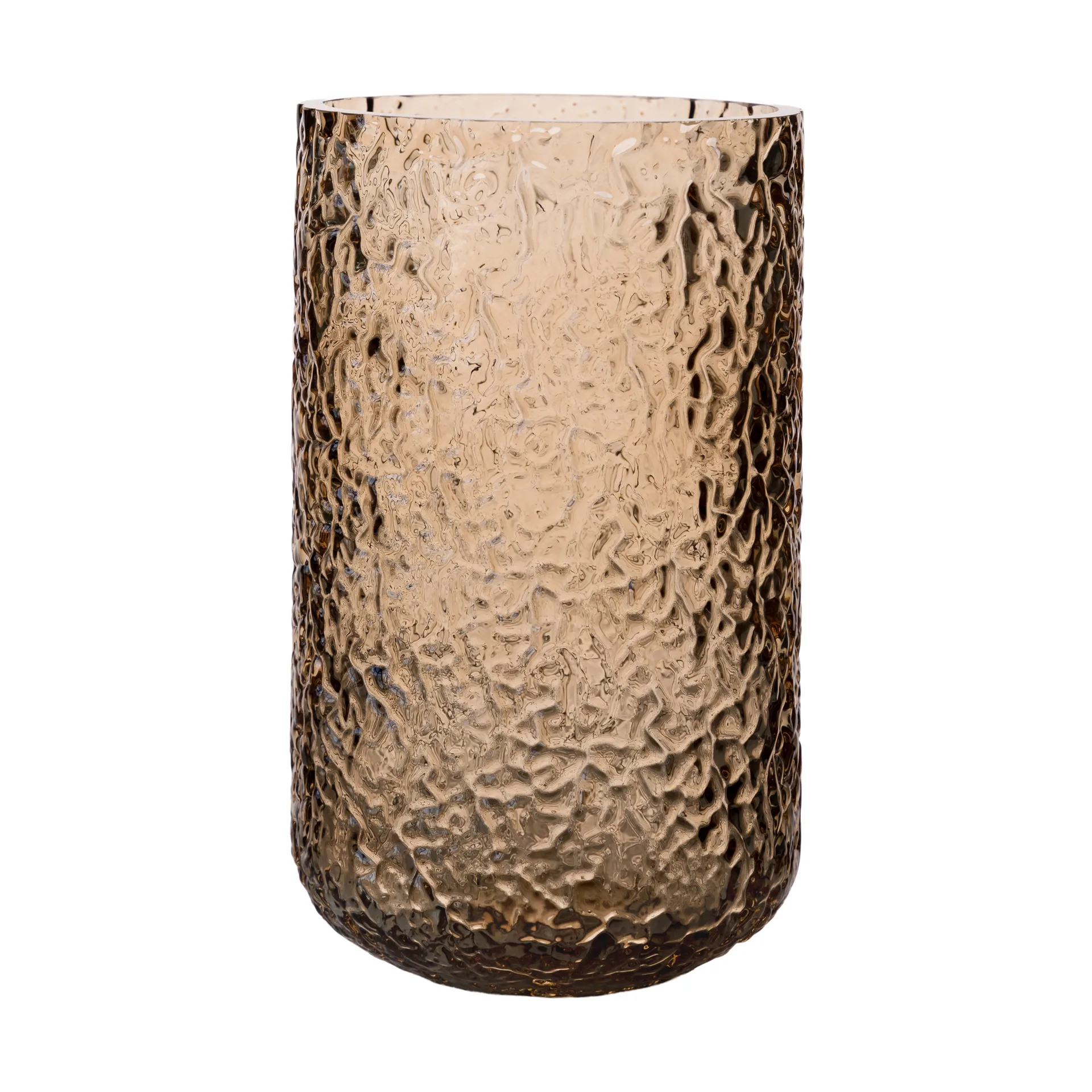 Vaso/portacandela decorato Ernst, Ambra, Ø9x15 cm ERNST