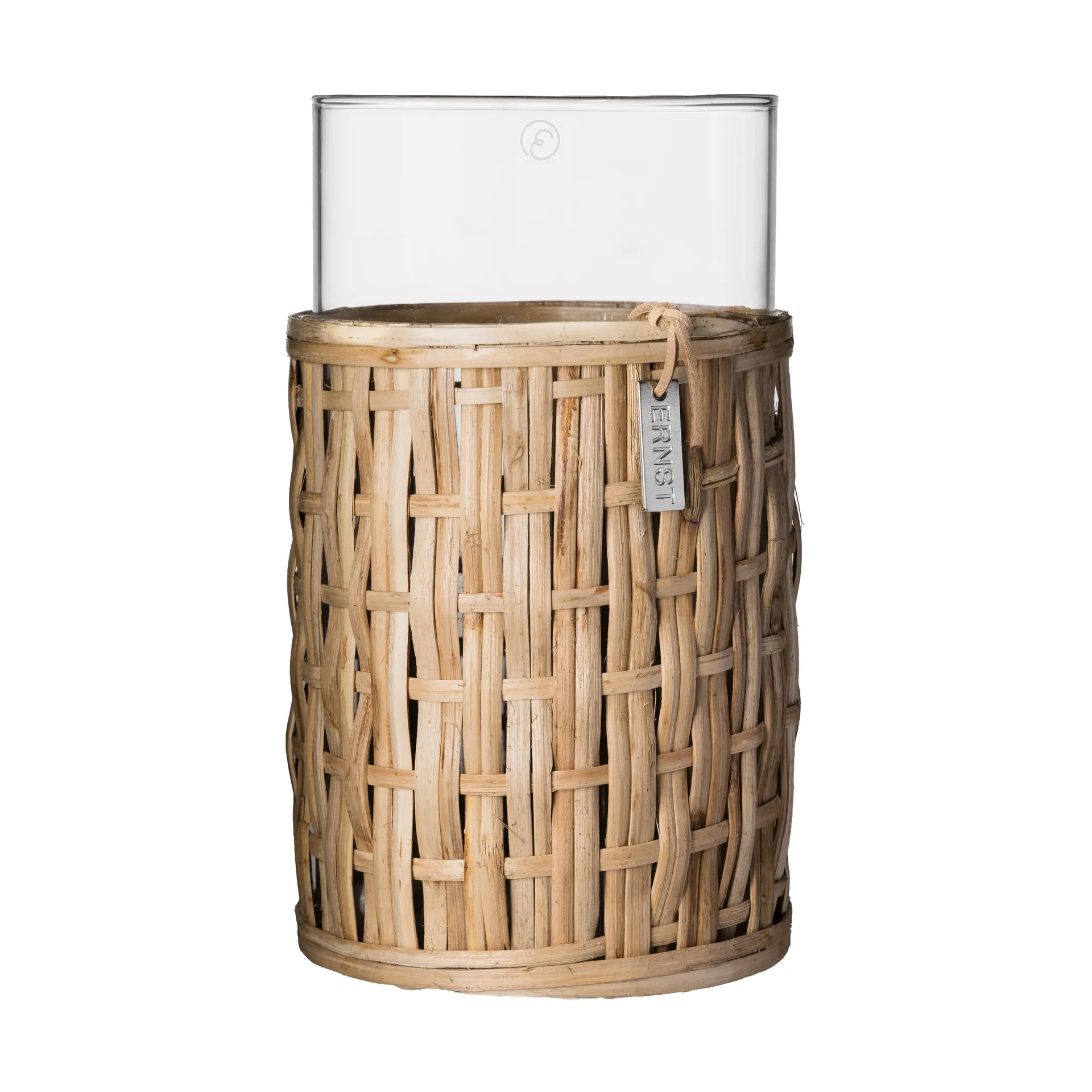 Vaso/portacandela Ernst in cestino, Naturale, Ø10×18 cm ERNST