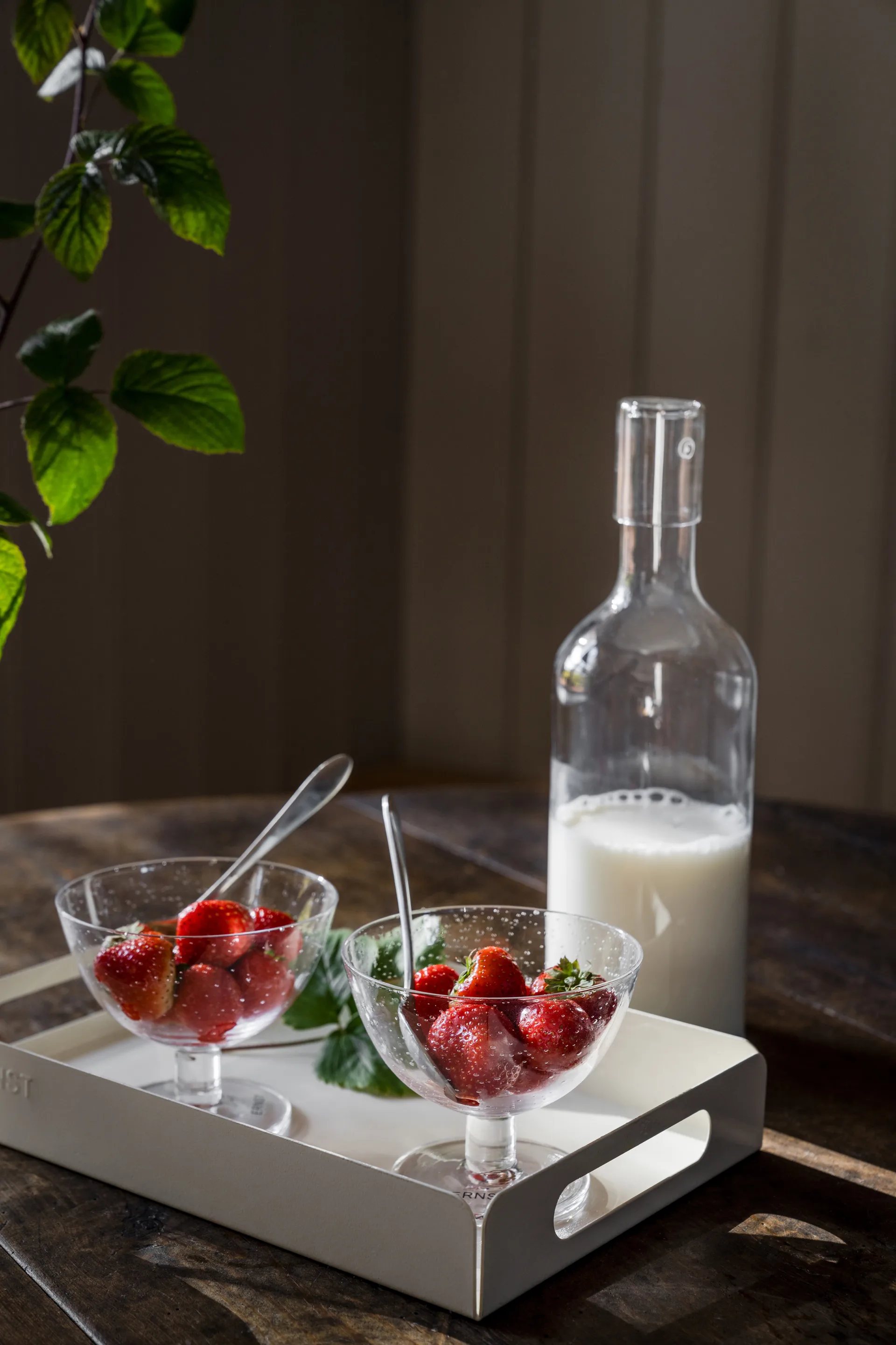 Vassoio in metallo Ernst 18x28,5 cm, Crema chiara ERNST