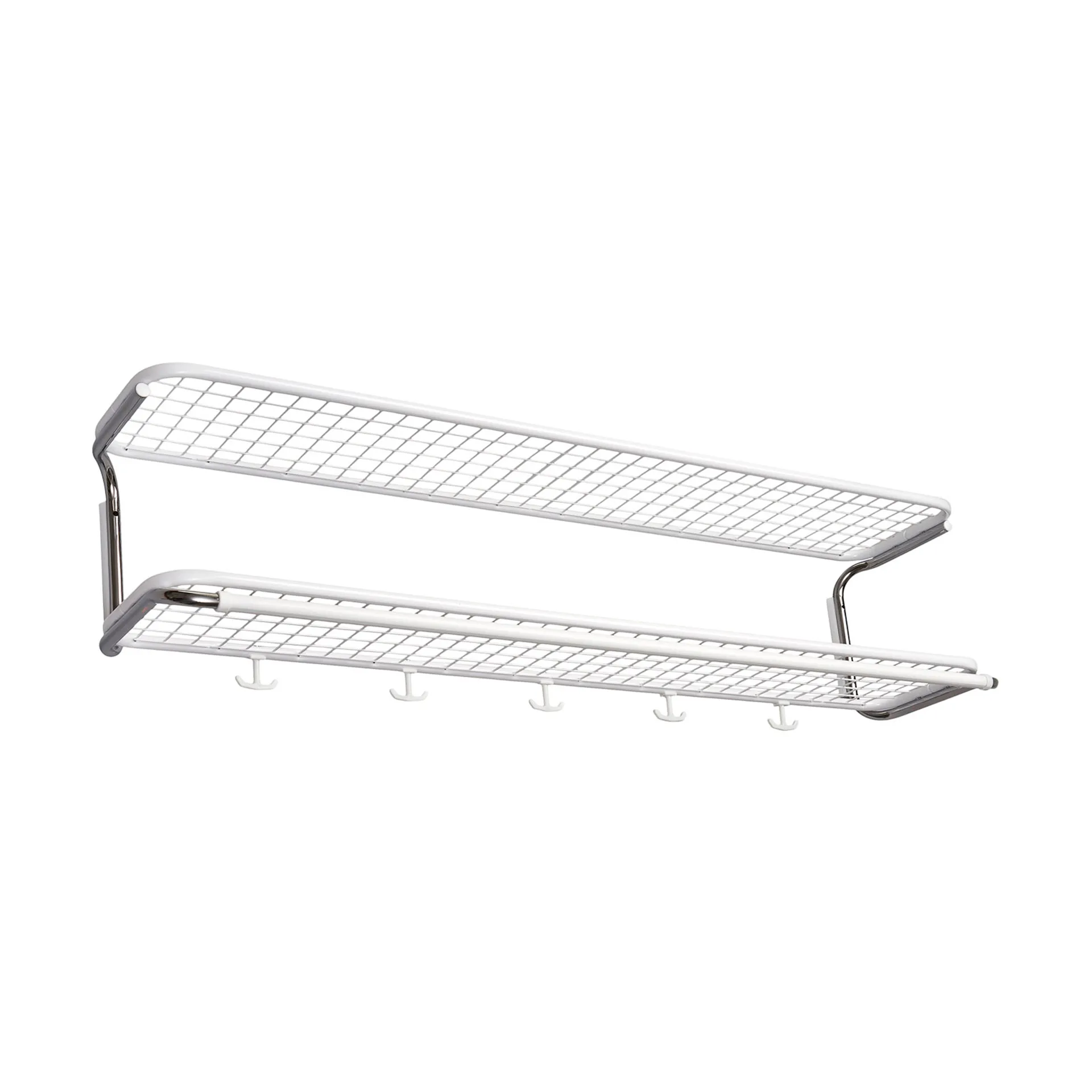 Cappelliera Classic 650, bianco/cromato, 2 ripiani, 120 cm Essem Design