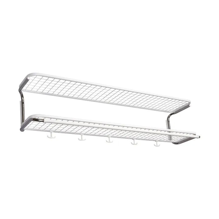 Cappelliera Classic 650 - bianco/cromato, 2 ripiani, 120 cm - Essem Design