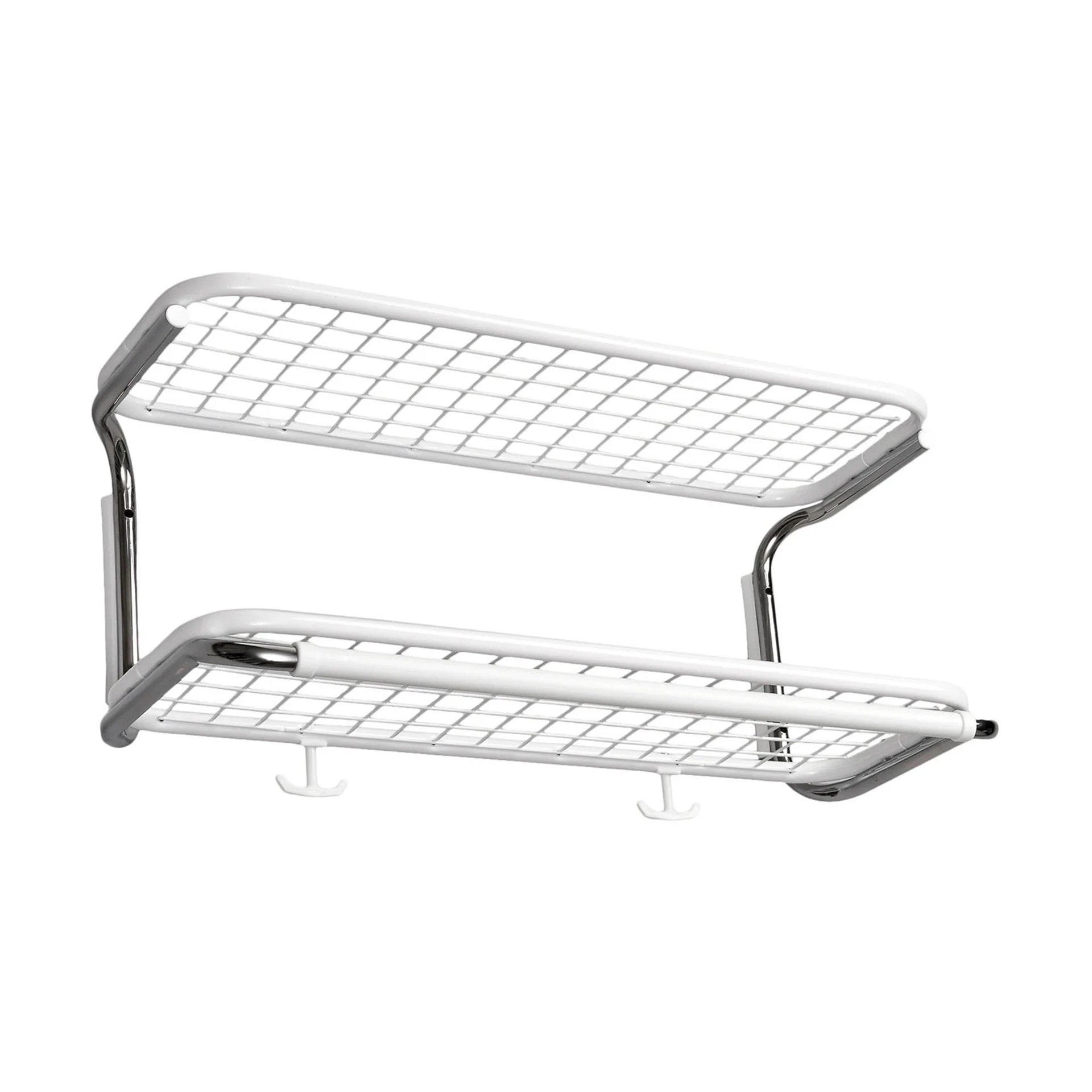 Cappelliera Classic 650, bianco/cromato, 2 ripiani, 50 cm Essem Design